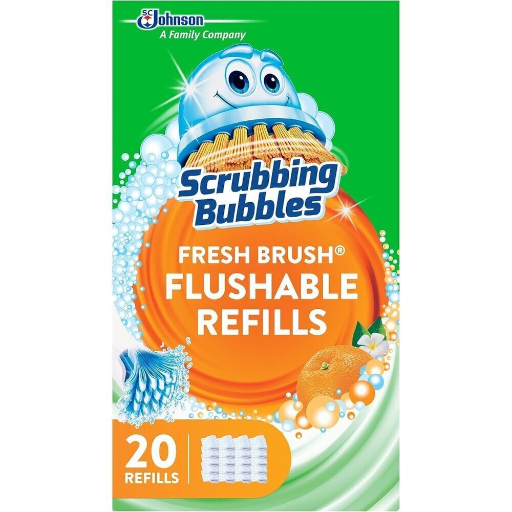 Flushable Toilet Bowl Wand Cleaner Refills, Fresh Brush Cleaner Toilet Refill